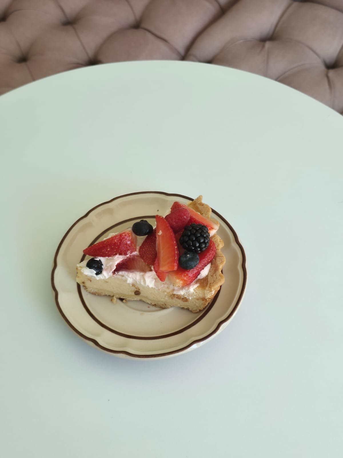 Rebanada de pay de queso con FR